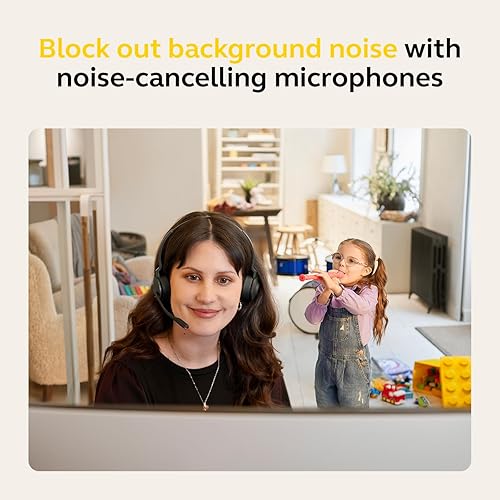 Jabra Engage 55 SE Dual-Ear Wireless Headset w/Link 400 USB-A DECT Adapter – Noise-Cancelling Microphone, Extensive Range – Works with All UC Platforms Like Google Meet & Zoom, Black