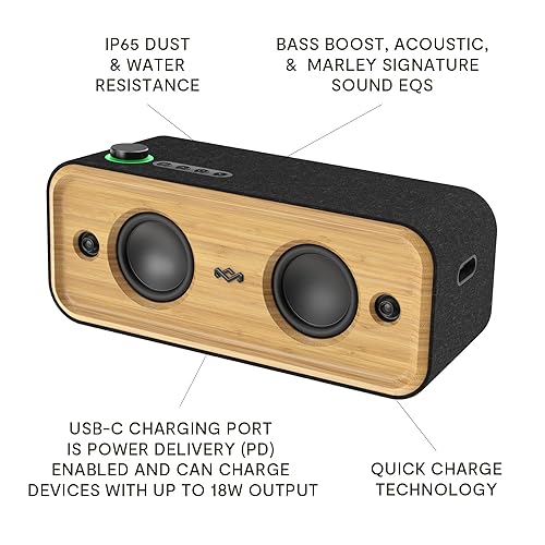 House of Marley Get Together 2 XL: Portable Speaker with Wireless Bluetooth Connectivity, 20Hours of Indoor/Outdoor Playtime, and Sustainable Materials