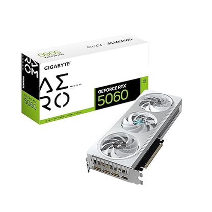 GIGABYTE GeForce RTX 5060 AERO OC 8G Graphics Card, 8GB 128-bit GDDR7, PCIe 5.0, WINDFORCE Cooling System, GV-N5060AERO OC-8GD Video Card
