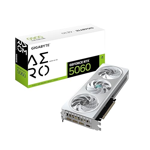 GIGABYTE GeForce RTX 5060 AERO OC 8G Graphics Card, 8GB 128-bit GDDR7, PCIe 5.0, WINDFORCE Cooling System, GV-N5060AERO OC-8GD Video Card