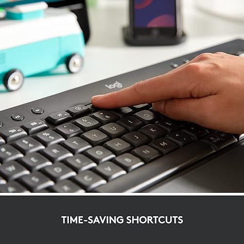 Logitech Signature K650 Comfort Full-Size Wireless Keyboard with Wrist Rest, BLE Bluetooth or Logi Bolt USB Receiver, Deep-Cushioned Keys, Numpad, Compatible with Most OS/PC/Window/Mac - Graphite Keyboard Graphite