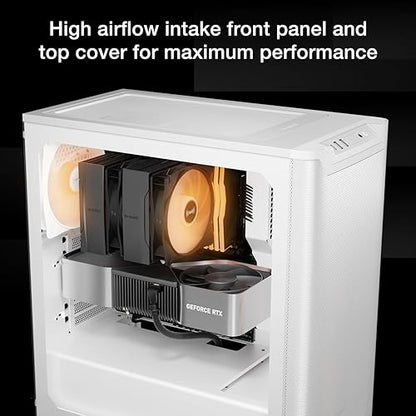 be quiet! Pure Base 501 LX White Mid-Tower ATX Case | High Airflow | 4 Preinstalled Light Wings LX PWM Fans | ARGB Lighting with Controller and PWM hub | Optimized Air Pressure Case | BGW79 White LX