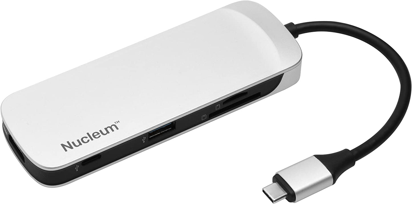 Kingston Nucleum USB C Hub, 7-In-1 Type-C-Adapter Hub Connect USB 3.0, 4K HDMI, SD and MicroSD-Card, USB Type-C Charging for MacBook, Chromebook, and Other USB Type-C devices