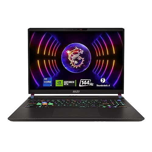 MSI Vector GP68HX 16" FHD+ 144Hz Gaming Laptop, Intel Core i9-12900HX, RTX 4080, 32GB DDR5, 1TB NVMe SSD, VR Ready, WiFi 6E, BT 5.3, Per-Key RGB, Windows 11 Home, Vector GP68HX 12VH-012CA