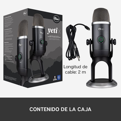 Logitech for Creators Blue Yeti X USB Microphone for PC, Podcast, Gaming, Streaming, Studio, Computer Mic - Blackout