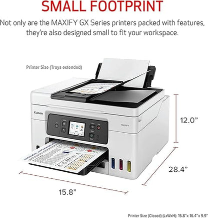 Canon Megatank GX4020 All-in-One Wireless Supertank Printer with Print, Copy, Scan and Fax | Auto Document Feeder | Mobile Printing | 2.7 LCD Touch Screen