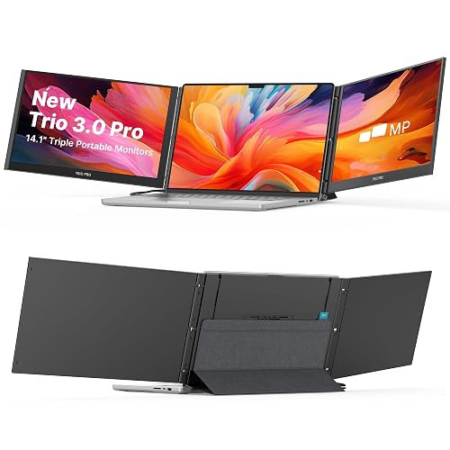 New Mobile Pixels Trio 3 Pro 14.1 QHD 1400P Triple Portable Monitor 14.1-inch