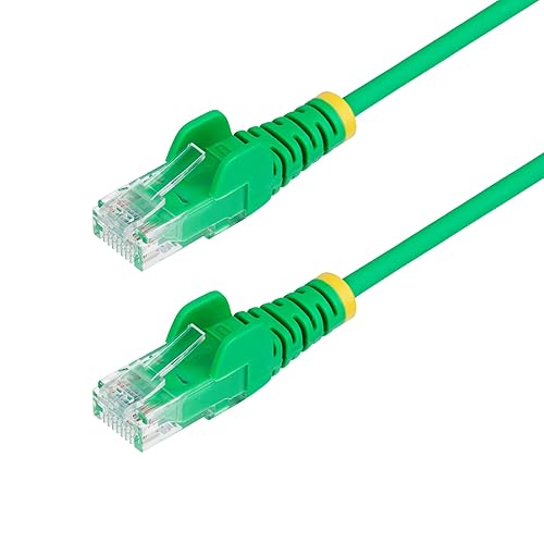 StarTech.com 2ft Green Slim CAT6 Ethernet Cable, Snagless RJ45, LSZH, 28AWG Pure Bare Copper, Slim Network Patch Cable/Cord