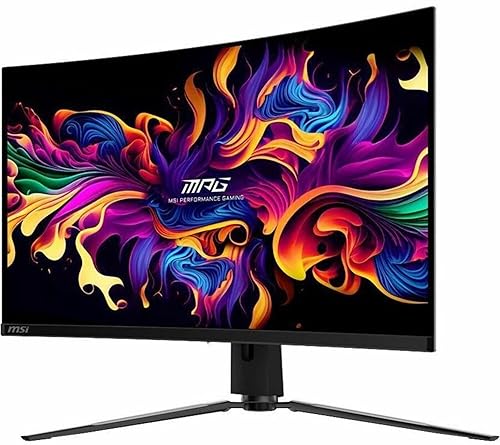 MSI MPG 321CURX QD-OLED 32-inch 3840 x 2160 (UHD) Computer Monitor, 240Hz, Adaptive-Synch, HDMI, DP Port, VESA Mountable, Tilt, Speaker, 0.03ms, Black