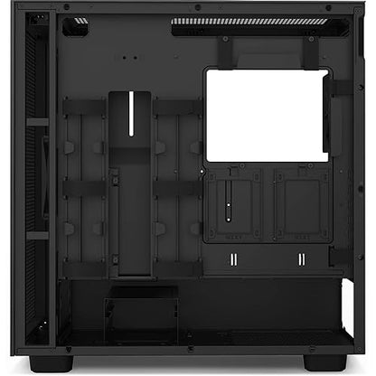 NZXT H7 Flow - ATX Mid Tower PC Gaming Case - Front I/O USB Type-C Port - Quick-Release Tempered Glass Side Panel - Cable Management System - Water-Cooling Ready - Black