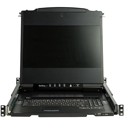 StarTech.com Dual Rail Rackmount KVM Console HD 1080p - Single Port DVI/VGA KVM w/17 LCD Monitor for Server Rack - Fully Featured 1U LCD KVM Drawer w/Cables - USB Support - 44230 MTBF (RKCOND17HD) Console 1.73 (44 mm) x 18.90 (480 mm) x 28.62 (727 mm)