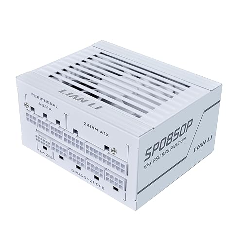 Lian Li SP850 Platinum - 850 Watt SFX Form Factor Power Supply with 12V-2x6 Cable - ATX 3.1 & PCIE 5.1 Compliant - Full Modular - 100% Japanese 105C Capacitors - White (SP0850P.W) Platinum 850W White