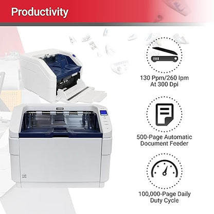 Xerox XW130-A ADF Scanner - 600 dpi Optical - TAA Compliant - 24-bit Color - 8-bit Grayscale - 130 ppm (Mono) - 130 ppm (Color) - Duplex Scanning - USB