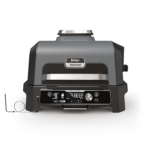 Ninja Woodfire ProConnect XL Outdoor Grill & Smoker, Wifi & Bluetooth, App Enabled, 7-in-1 Master Grill, BBQ Smoker, Outdoor Air Fryer, Premium Cover Included, OG901LWC (Canadian Version) Black/Grey 22 in L x 20 in W x 16 in H