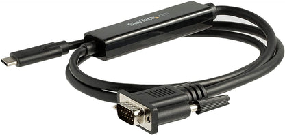 StarTech.com 3ft/1m USB C to VGA Cable - 1920x1200/1080p USB Type C to VGA Video Active Adapter Cable - Thunderbolt 3 Compatible - Laptop to VGA Monitor/Projector - DP Alt Mode HBR2 (CDP2VGAMM1MB) 3.3 feet
