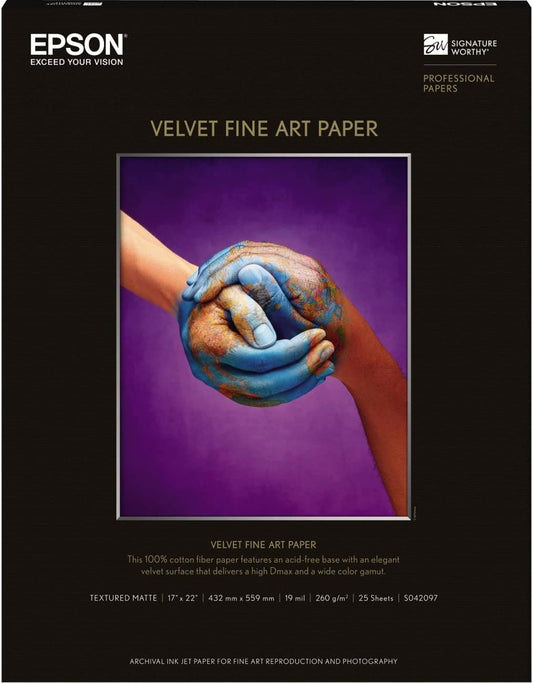 Epson The Excellent Quality Paper, 17 X 22 Velvet FINE Art