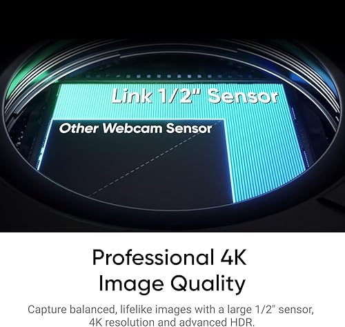 Insta360 Link 2C- PTZ 4K Webcam with 1/2" Sensor, AI Tracking, Gesture Control, HDR, Noise-Canceling Mic, Webcam for Laptop, Live Streaming, Gaming, Video Camera Works with Zoom, Teams, Twitch