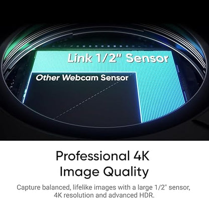 Insta360 Link 2C- PTZ 4K Webcam with 1/2" Sensor, AI Tracking, Gesture Control, HDR, Noise-Canceling Mic, Webcam for Laptop, Live Streaming, Gaming, Video Camera Works with Zoom, Teams, Twitch