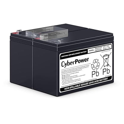 CyberPower RB1270X2F UPS Replacement Battery Cartridge, Maintenance-Free, User Installable, 12V/7Ah