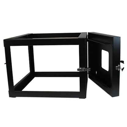 StarTech.com 4-Post 6U Hinged Wall-Mount Network Rack, 19 Open Frame Server Rack with 19.8in Mounting Depth, Wall Mount Swing Out Data Rack for IT / AV / Computer Equipment, TAA (RK619WALLOH)