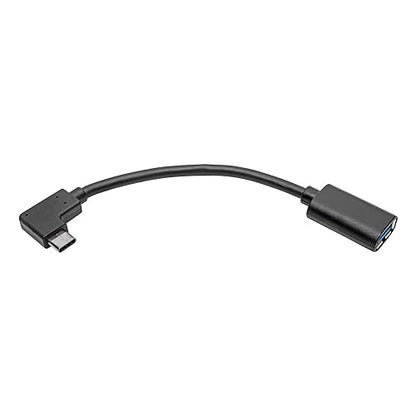 Tripp Lite USB C to USB-A Cable Right Angle 3.1 5 Gbps Type C M/F (U428-06N-F-CRA)