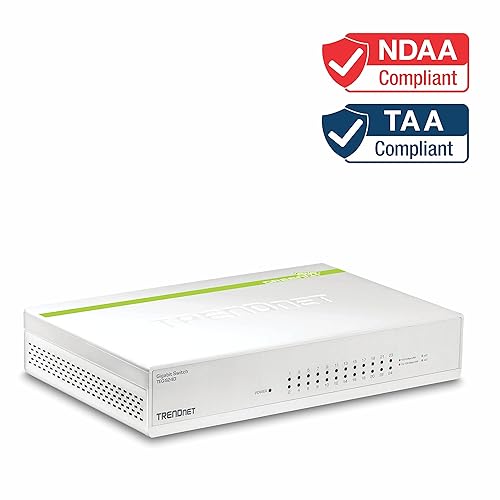TRENDnet 24-Port Gigabit GREENnet Switch, QoS, 48 Gbps Switching Fabric, Fanless, Plug & Play, Half & Full Duplex, TEG-S24D Plastic 24-Port
