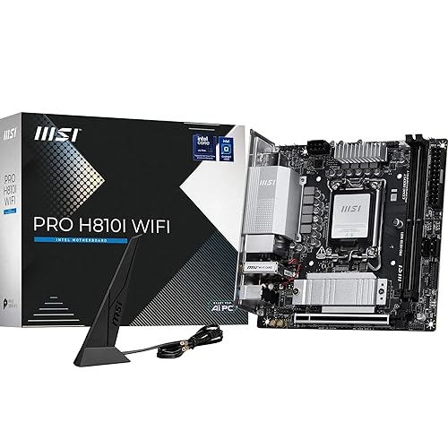 MSI PRO H810I WiFi Motherboard, ITX - Supports Intel Core Ultra Processors (Series 2), LGA 1851 - DDR5 Memory Boost (6400 MT/s MAX), PCIe 5.0 x16, M.2 Gen4, 2.5G LAN