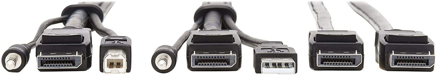 Tripp Lite Dual DisplayPort KVM Cable Kit 4K USB 3.5 mm Audio 3xM/6ft (P783-006-DP)
