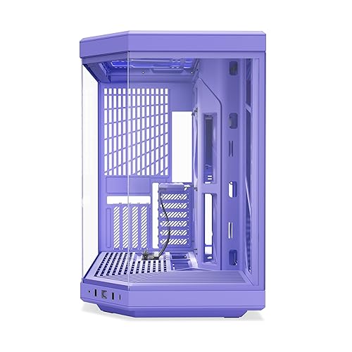 HYTE Y70 Mid-Tower ATX Gaming PC Desktop Case - Panoramic Tempered Glass - Dual Chamber - High Airflow Chassis - PCIE 4.0 Riser Cable Included - New Modern Aesthetic - Taro Milk (Purple)