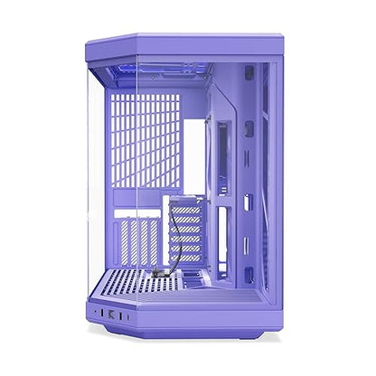 HYTE Y70 Mid-Tower ATX Gaming PC Desktop Case - Panoramic Tempered Glass - Dual Chamber - High Airflow Chassis - PCIE 4.0 Riser Cable Included - New Modern Aesthetic - Taro Milk (Purple)