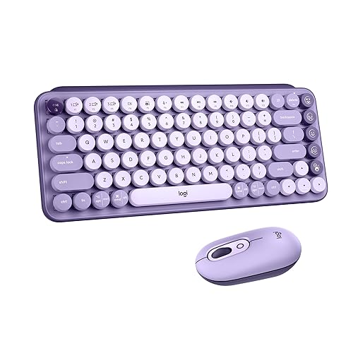 Logitech POP Keys + POP Mouse - Wireless Keyboard and Bluetooth Mouse Combo with Typewriter-Style Mechanical Keys, Emoji Features, Cute Compact Design - Cosmos Cosmos POP Keys + POP Mouse