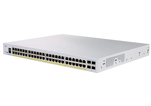CISCO DESIGNED Business CBS350-48FP-4G-NA Managed Switch | 48 Port GE | Full PoE | 4x1G SFP | Limited Lifetime Protection (CBS350-48FP-4G-NA) Switch 48-port GE / PoE+ / 740W / 4 x GE uplinks