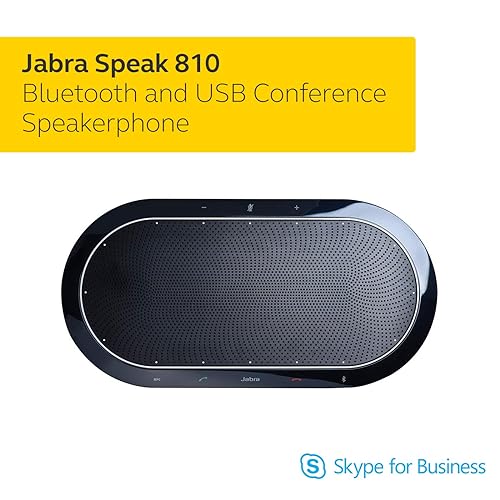 Jabra Speak 810 MS Wireless Bluetooth Speakerphone - Portable Conference Speaker with Superior Audio for Larger Conference Calls, Quick Set-Up - Certified for Microsoft Teams Skype Optimized Speak 810