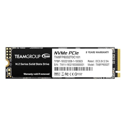 TEAMGROUP MP33 2TB SLC Cache 3D NAND TLC NVMe 1.3 PCIe Gen3x4 M.2 2280 Internal Solid State Drive SSD (Read/Write Speed up to 1,800/1,500 MB/s) Compatible with Laptop & PC Desktop TM8FP6002T0C101 2TB Modern
