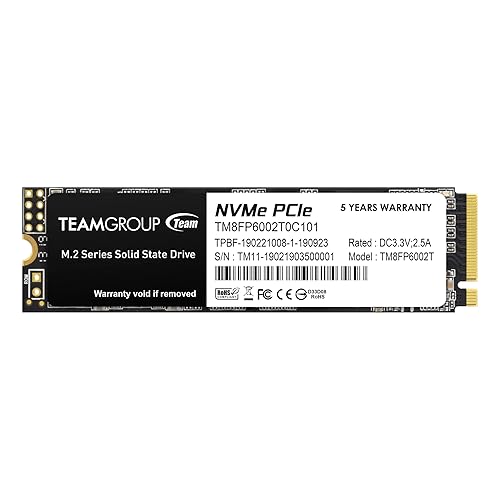 TEAMGROUP MP33 2TB SLC Cache 3D NAND TLC NVMe 1.3 PCIe Gen3x4 M.2 2280 Internal Solid State Drive SSD (Read/Write Speed up to 1,800/1,500 MB/s) Compatible with Laptop & PC Desktop TM8FP6002T0C101 2TB Modern