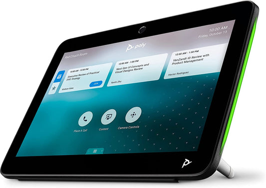 Poly TC10 Touch Control Panel for Room Scheduling &amp; Meeting Controls (Plantronics + Polycom) - Easily Schedule Conference Rooms - Share Content w/a Tap - Control Video Calls - Zoom Certified - Black