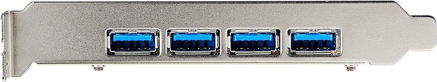 StarTech.com 4-Port USB PCIe Card - 10Gbps USB 3.1/3.2 Gen 2 Type-A PCI Express Expansion Card with 2 Controllers - 4X USB-A - USB PCIe Add-On Adapter Card - Windows/Mac/Linux (PEXUSB314A2V2)