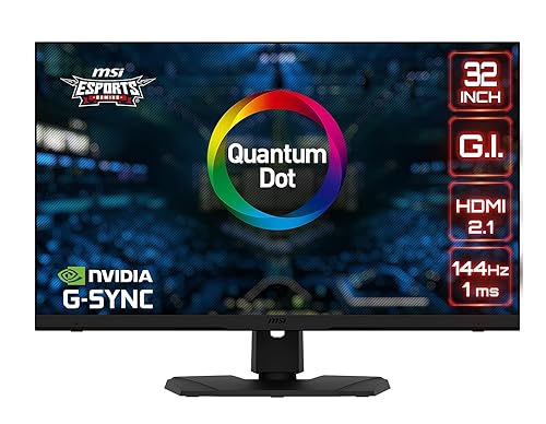 MSI Full UHD 4K Anti-Glare 1ms 3840 x 2160 144Hz Refresh Rate HDR Ready USB/DP/HDMI 31.5” Monitor (Optix MPG321UR QD)