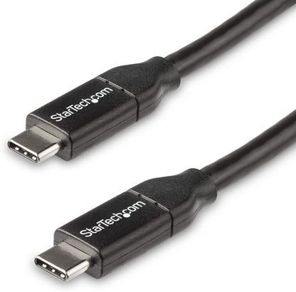 StarTech.com USB C to USB C Cable - 1.5 ft / 0.5m - 5A PD - White - USB 2.0 - USB-IF Certified - USB Type C Cable - USB C Charging Cable (USB2C5C50CM) Black 1.5 ft/ 0.5 m