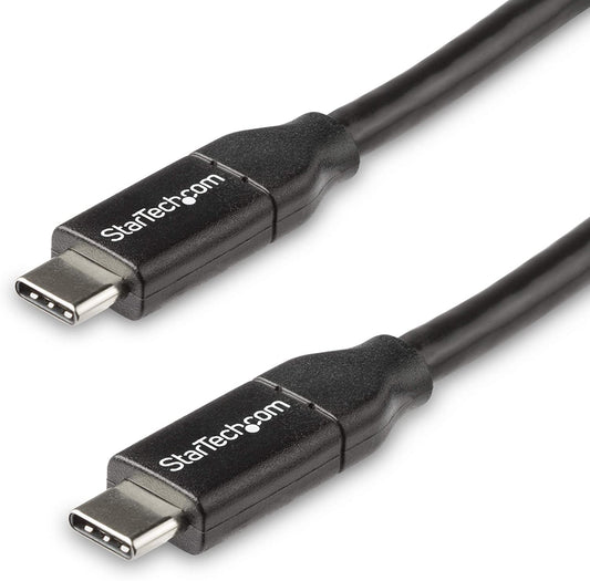 StarTech.com USB C to USB C Cable - 1.5 ft / 0.5m - 5A PD - White - USB 2.0 - USB-IF Certified - USB Type C Cable - USB C Charging Cable (USB2C5C50CM) Black 1.5 ft/ 0.5 m