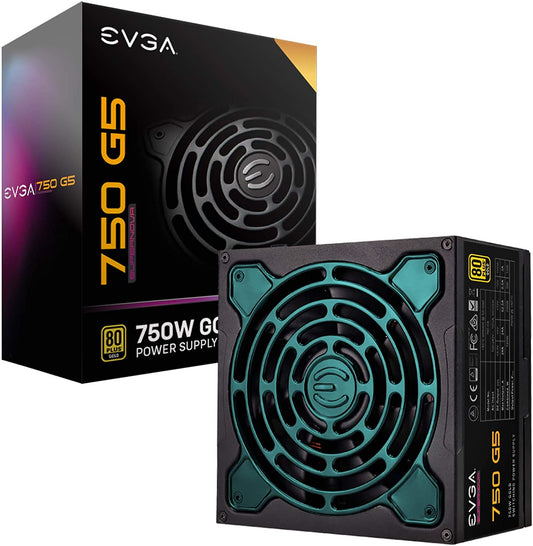 EVGA 220-G5-0750-X1 Super Nova 750 G5, 80 Plus Gold 750W, Fully Modular, ECO Mode with Fdb Fan, 10 Year Warranty, Compact 150mm Size, Power Supply 750W G5 Power Supply