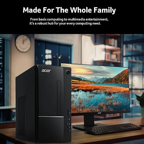 Acer TC-1775-UR12 Windows 11 Intel Core i5-14400 16GB Memory 512GB SSD Wireless Card WI-FI + BT Integrated Graphics 300W Power Supply USB Keyboard/Mouse