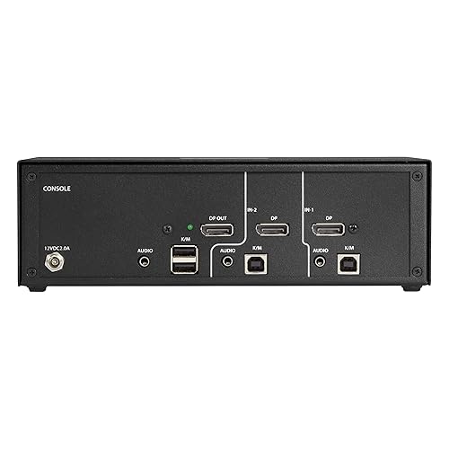 Black Box NIAP 3.0 Secure 2-Port Single-Head DisplayPort KVM Switch - 2 Computer(s) - 1 Local User(s) - 3840 x 2160 - 4 x USB - 3 x DisplayPort - Desktop - TAA Compliant