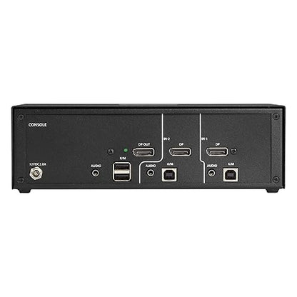 Black Box NIAP 3.0 Secure 2-Port Single-Head DisplayPort KVM Switch - 2 Computer(s) - 1 Local User(s) - 3840 x 2160 - 4 x USB - 3 x DisplayPort - Desktop - TAA Compliant