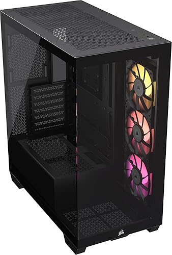 CORSAIR iCUE Link 3500X RGB Mid-Tower ATX PC Case – Panoramic Tempered Glass – Reverse Connection Motherboard Compatible – 3X CORSAIR iCUE Link RX120 RGB Fans Included – Black iCUE LINK RGB Black