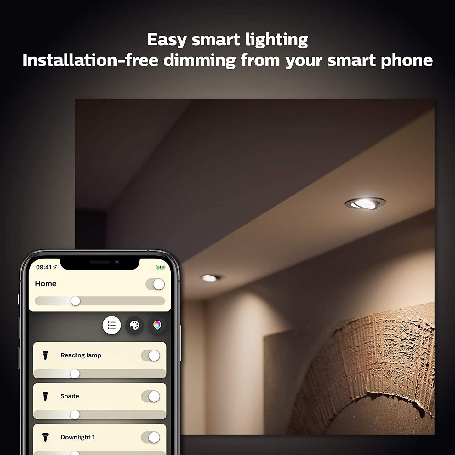 Philips Hue 548800 Huew 6W GU10 2P Ca Blurbs, A Certified for Humans Device , White 2 Count (Pack of 1) GU10 Bulb