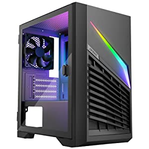 Antec Dark Phantom Series DP31 Mini-Tower M-ATX Gaming Case, Claw-Shaped Air Intakes, ARGB Strip, Magnetic Tempered Glass Side Panel,Black,0-761345-80038-9