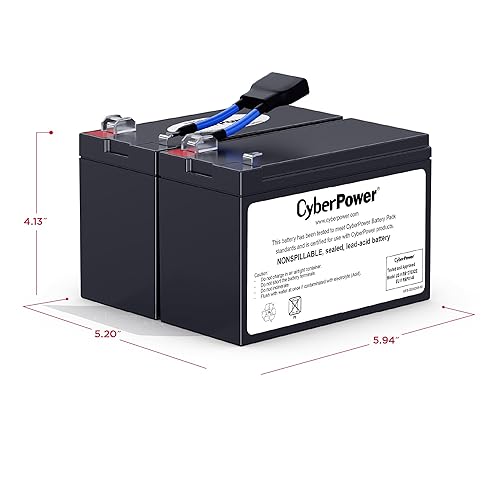 CyberPower RB1270X2E UPS Replacement Battery Cartridge, Maintenance-Free, User Installable, 12V/7Ah
