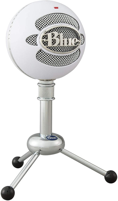 Blue microphones Blue Snowball USB Microphone for Recording, Streaming, Podcasting, Gaming on PC and Mac, Condenser Mic with Cardioid and Omnidirectional Pickup Patterns, and Stylish Retro Design - Textured White