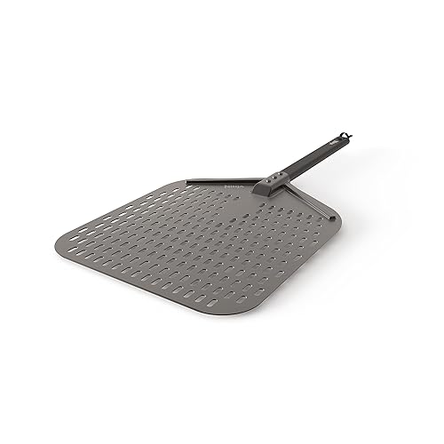 Ninja Woodfire Outdoor Perforated Pizza Peel, Compatible with Ninja Woodfire Outdoor Oven (OO100 Series), Hanging Drawstring, Aluminum, Grey/Black, XSKOPPLC